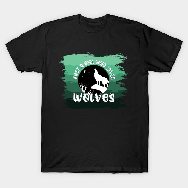 Just a girl who loves Wolves 1 h T-Shirt by Disentangled